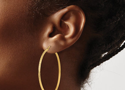 14K Polished Diamond-Cut Hoop Earrings (Style TF1449)