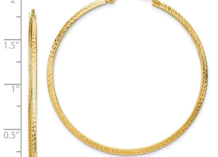 14K Polished Diamond-Cut Hoop Earrings (Style TF1449)