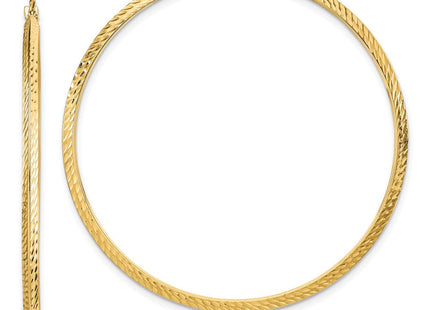 14K Polished Diamond-Cut Hoop Earrings (Style TF1449)