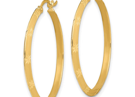 14K Polished Diamond-Cut Hoop Earrings (Style TF1450)
