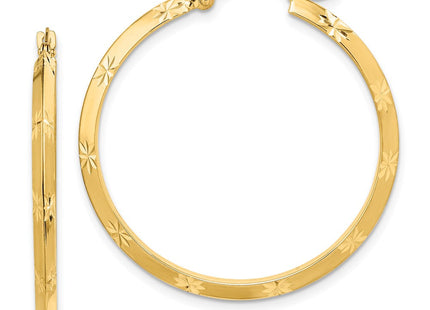 14K Polished Diamond-Cut Hoop Earrings (Style TF1450)