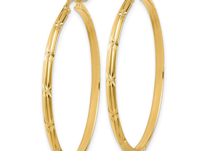 14K Polished Diamond-Cut Hoop Earrings (Style TF1451)