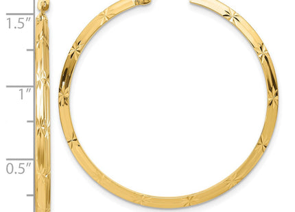 14K Polished Diamond-Cut Hoop Earrings (Style TF1451)