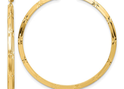 14K Polished Diamond-Cut Hoop Earrings (Style TF1451)