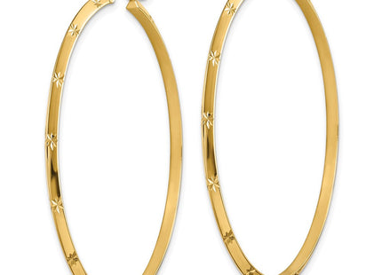 14K Polished Diamond-Cut Hoop Earrings (Style TF1452)