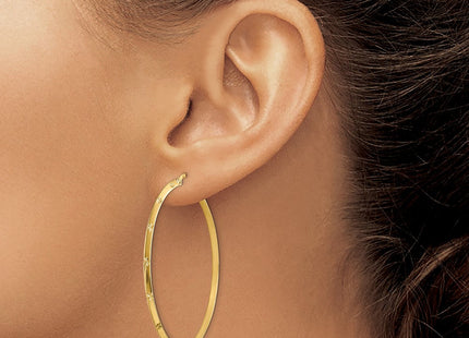 14K Polished Diamond-Cut Hoop Earrings (Style TF1452)