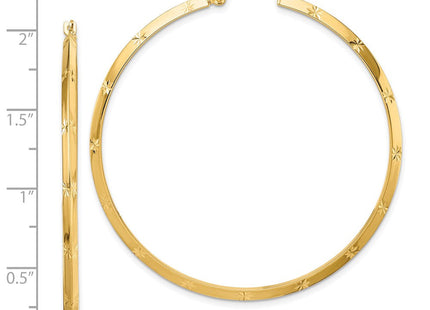 14K Polished Diamond-Cut Hoop Earrings (Style TF1452)