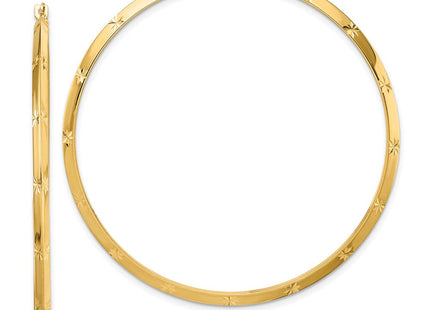 14K Polished Diamond-Cut Hoop Earrings (Style TF1452)