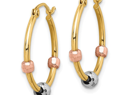 14k Tri-Color Earrings Style TF1468 - Classique Jewelry Inc.