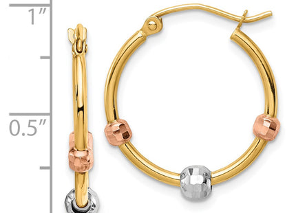14k Tri-Color Earrings Style TF1468 - Classique Jewelry Inc.