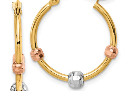 14k Tri-Color Earrings Style TF1468 - Classique Jewelry Inc.