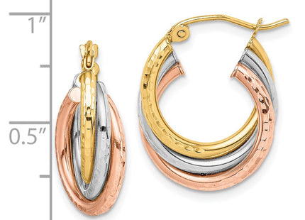 14k Tri-Color Earrings Style TF1485 - Classique Jewelry Inc.
