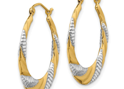 14k Yellow & Rhodium Earrings Style TF1502 - Classique Jewelry Inc.