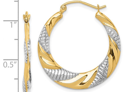 14k Yellow & Rhodium Earrings Style TF1502 - Classique Jewelry Inc.