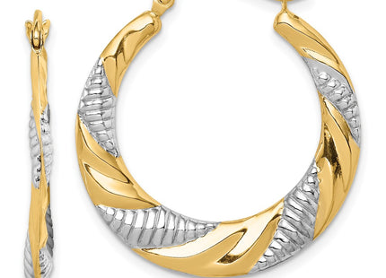 14k Yellow & Rhodium Earrings Style TF1502 - Classique Jewelry Inc.