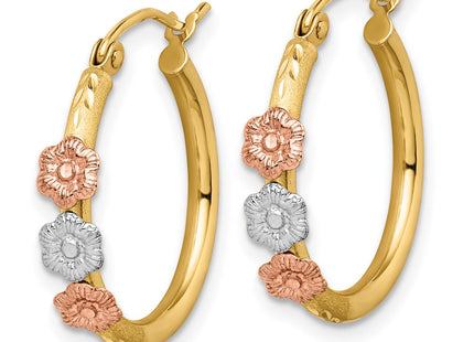 14k Tri-Color Earrings Style TF1508 - Classique Jewelry Inc.
