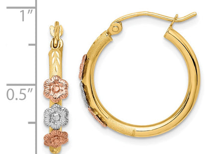 14k Tri-Color Earrings Style TF1508 - Classique Jewelry Inc.