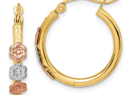 14k Tri-Color Earrings Style TF1508 - Classique Jewelry Inc.