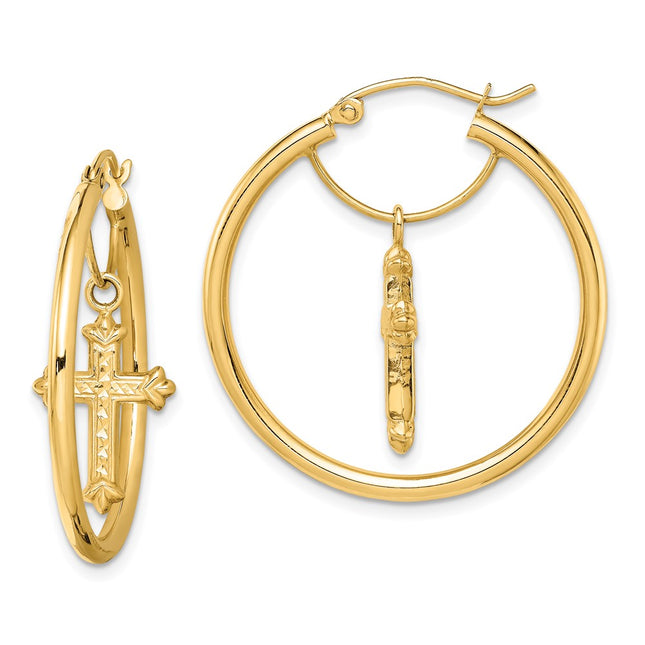 14k Yellow Gold Earrings Style TF1514 - Classique Jewelry Inc.