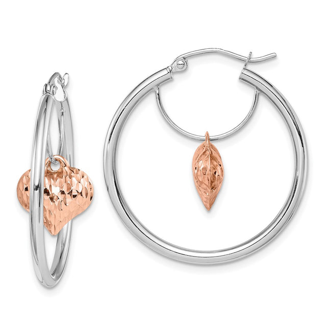 14k Two-tone Earrings Style TF1517 - Classique Jewelry Inc.