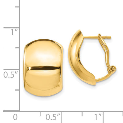 14K Polished Omega Back Earrings