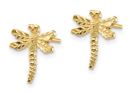 14K gold dragonfly earrings, alternate view