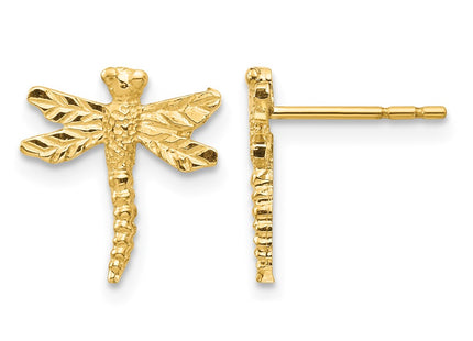14K gold dragonfly earrings