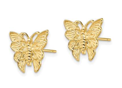 14K gold butterfly earrings, alternate view