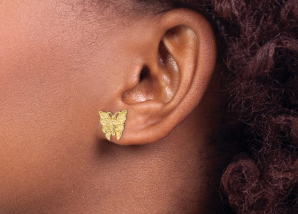 14K gold butterfly earrings, another view