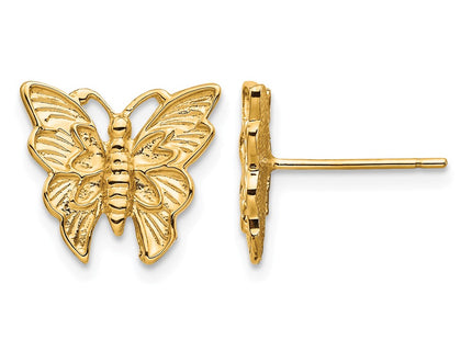 14K gold butterfly earrings