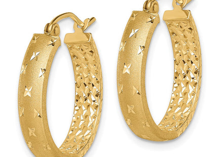 14k Polished Diamond-cut In/Out Hoop Earrings (Style TF1572)