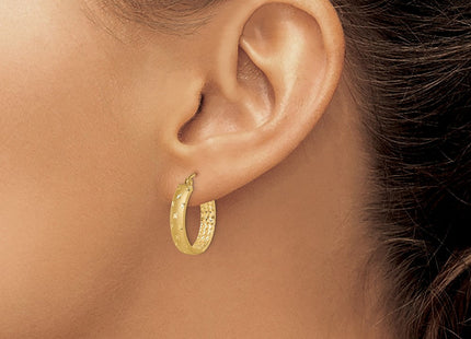 14k Polished Diamond-cut In/Out Hoop Earrings (Style TF1572)