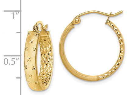 14k Polished Diamond-cut In/Out Hoop Earrings (Style TF1572)