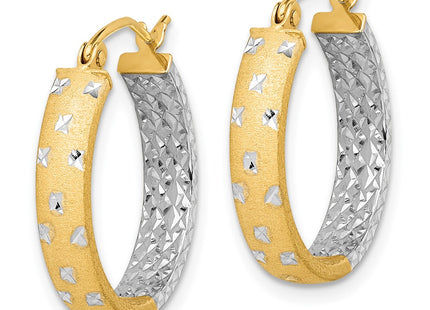 14k Yellow & Rhodium Earrings Style TF1575 - Classique Jewelry Inc.