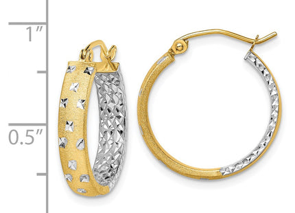 14k Yellow & Rhodium Earrings Style TF1575 - Classique Jewelry Inc.