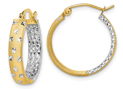 14k Yellow & Rhodium Earrings Style TF1575 - Classique Jewelry Inc.