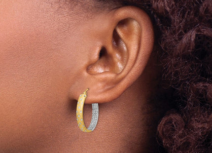 14k Yellow & Rhodium Earrings Style TF1576 - Classique Jewelry Inc.