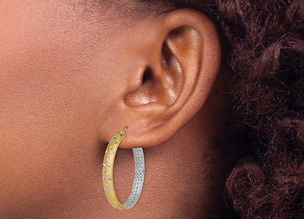 14K gold hoop earrings, another view