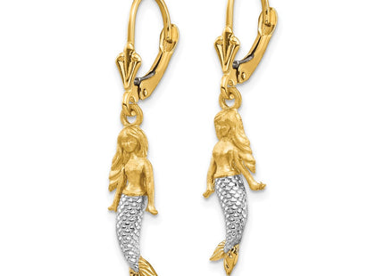 14k Yellow & Rhodium Earrings Style TF1598 - Classique Jewelry Inc.