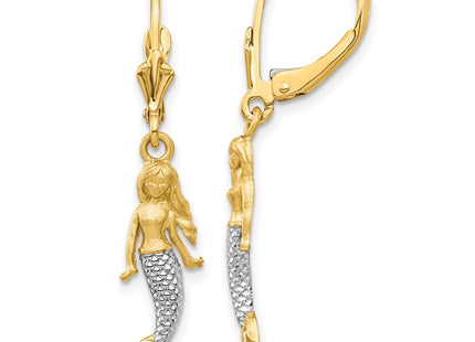 14k Yellow & Rhodium Earrings Style TF1598 - Classique Jewelry Inc.