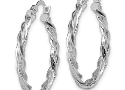 14K white gold hoop earrings, alternate view