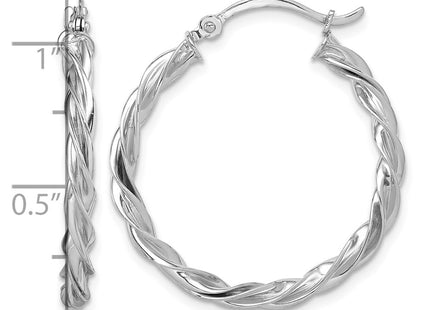 14K white gold hoop earrings, further view