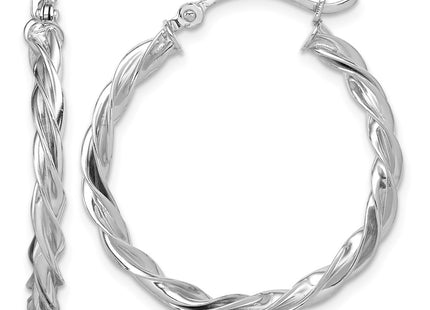 14K white gold hoop earrings
