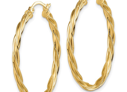 14K gold hoop earrings, alternate view