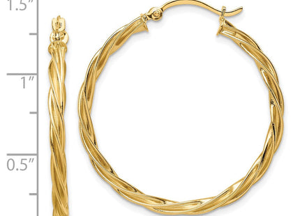 14K gold hoop earrings, further view
