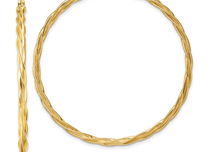 14k Polished Twisted Hoop Earrings (Style TF1610)