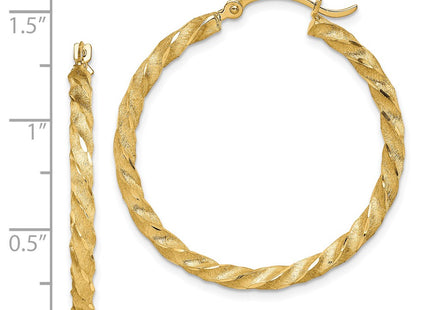 14K gold hoop earrings, further view