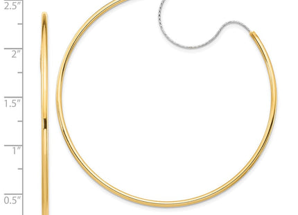 14K Two-Tone Large D/C Wire Polished Hoop Earrings (Style TF1643)