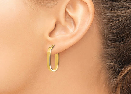 14K gold oval hoop earrings, another view