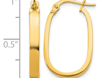 14K gold oval hoop earrings, further view